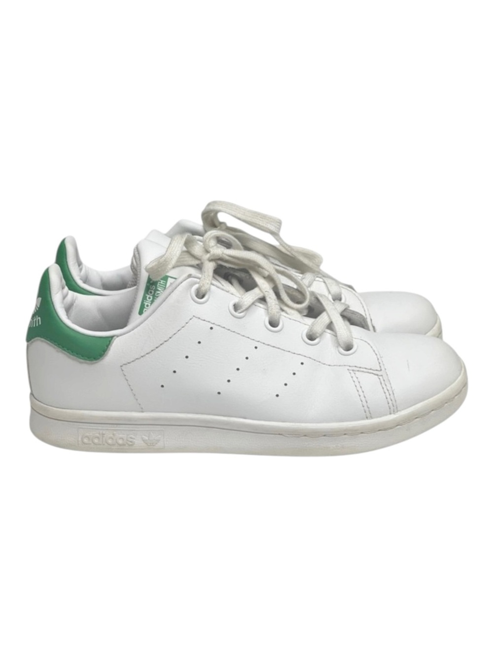 Adidas ★ Stan Smith Vegan Tennis Shoes Sneakers ★ Cloud White Green ★ Girl’s 2M - Picture 2 of 16